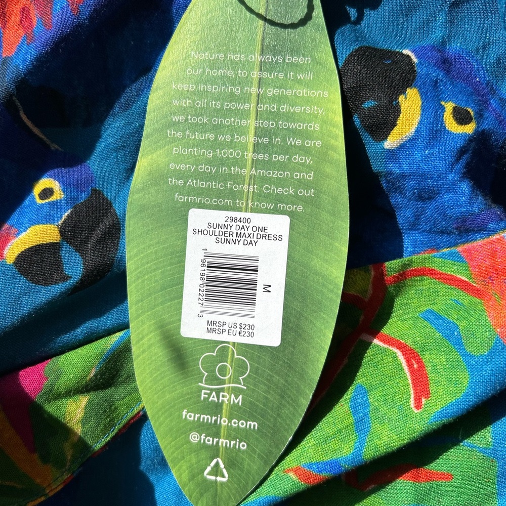 FARM Rio Multicolor Tropical One-Shoulder Maxi Dress - Picture 9 of 15